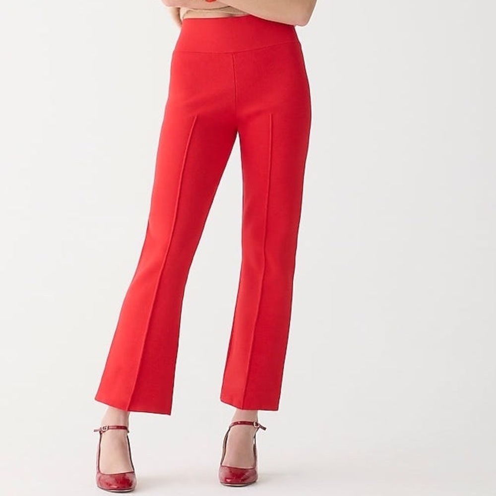 J. Crew Delaney Kickout Tall Red Cropped Pants